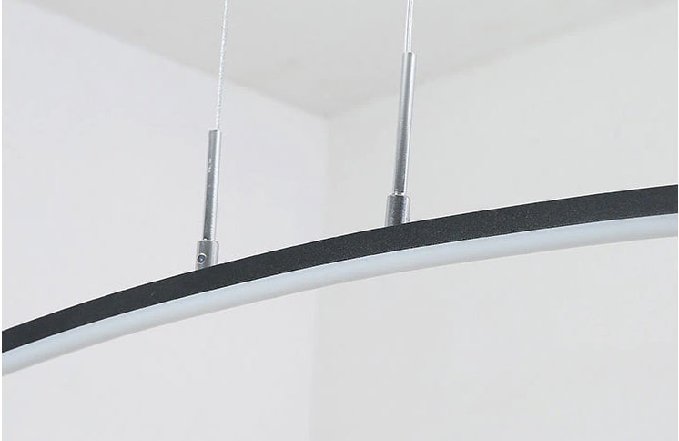 LumenNova Curve Pendant Lamp With Warm Ambient LED Glow - OpalDwell