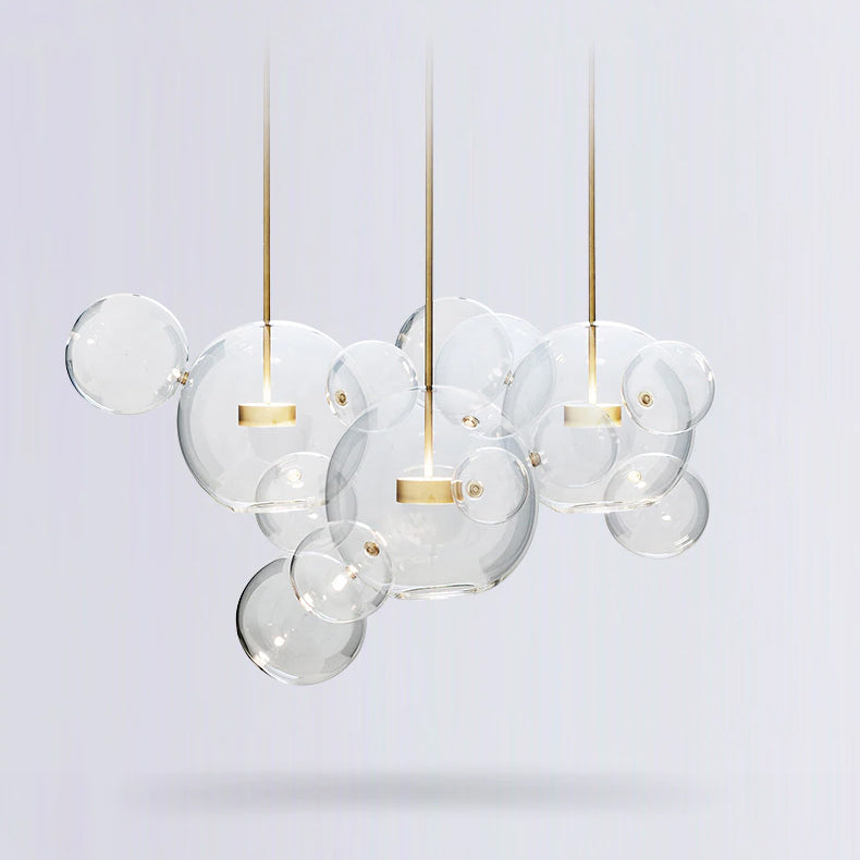 Nordic Snowball Glass Chandelier With Matte Or Clear Orbs - OpalDwell