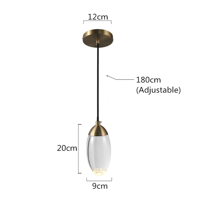 Auriga Crystal Glass Pendant Light With Brass Finish - OpalDwell