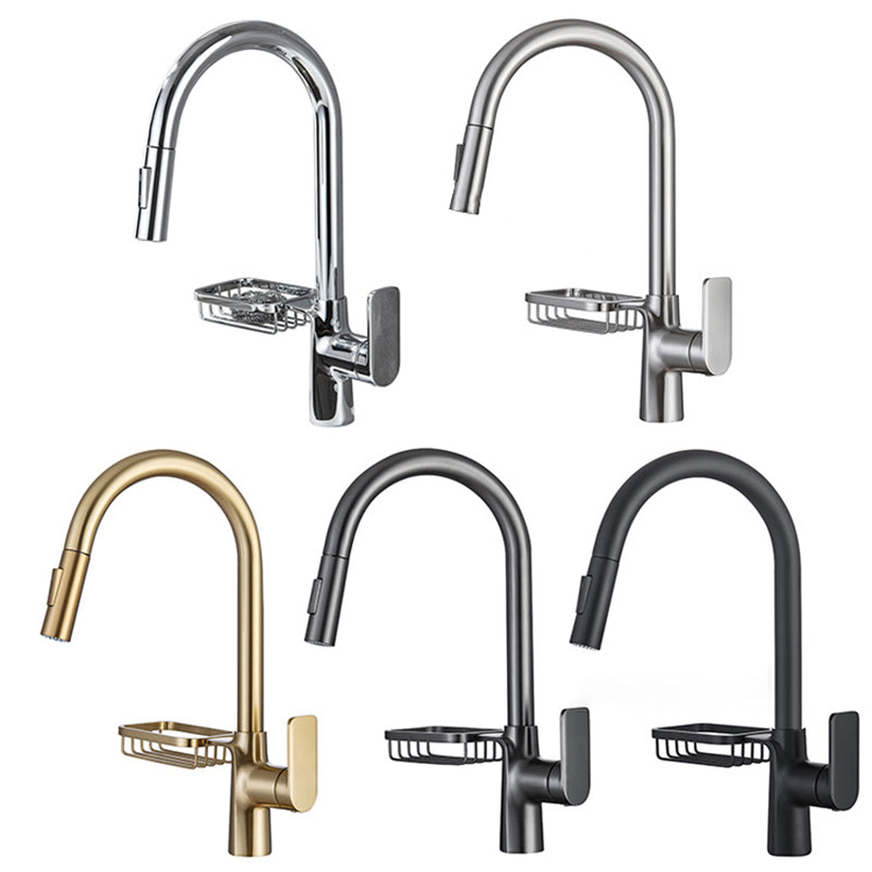 Single-Lever Kitchen Faucet With Pull-Down Sprayer, Hot And Cold | OpalDwell OpalDwell