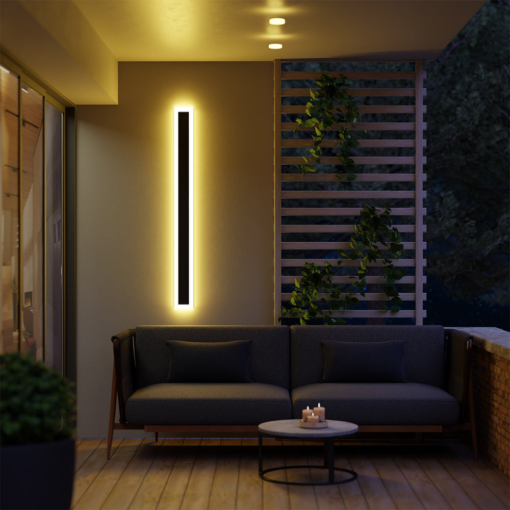 Frostline Linear Outdoor Wall Lamp with Acrylic Pane - OpalDwell