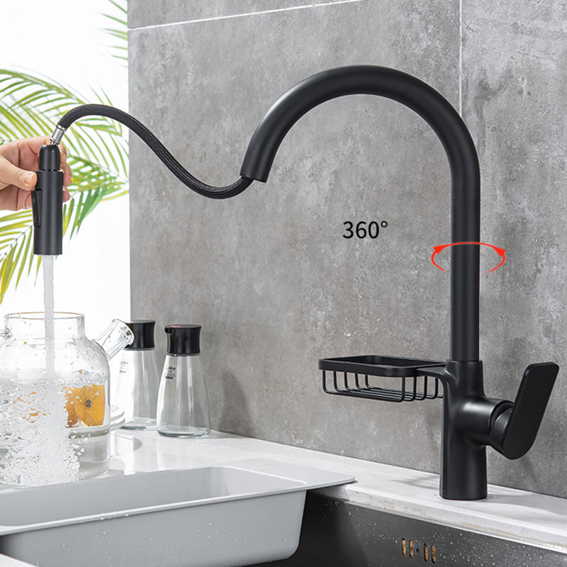 Single-Lever Kitchen Faucet With Pull-Down Sprayer, Hot And Cold | OpalDwell OpalDwell