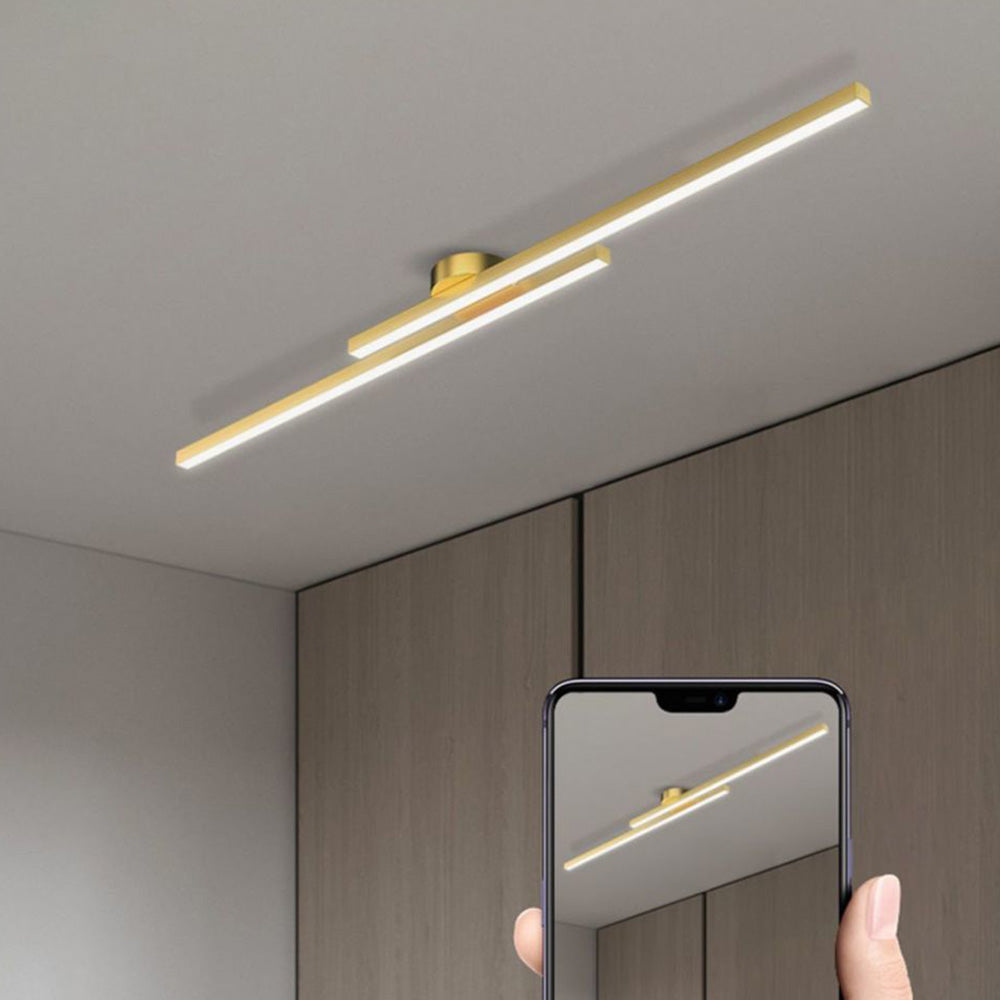 LumenVale Minimalist Aluminum LED Semi Flush Ceiling Light For Living Rooms OpalDwell