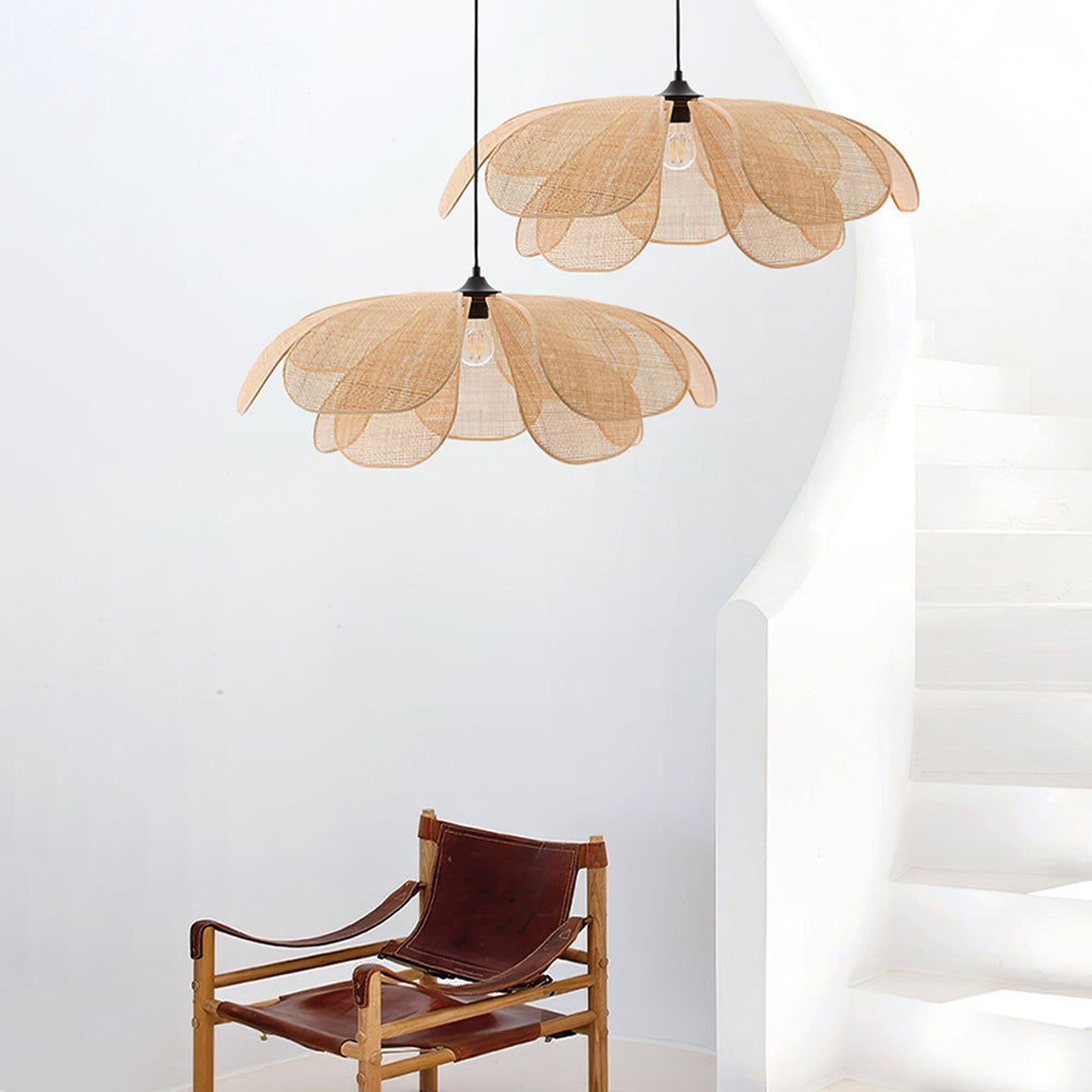 LumaNook Reed Wicker Pendant Light for Cozy Bedroom - OpalDwell