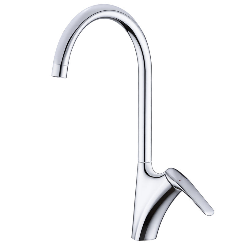Brushed Deck-Mounted Kitchen Mixer Tap With Swivel Spout | OpalDwell - OpalDwell