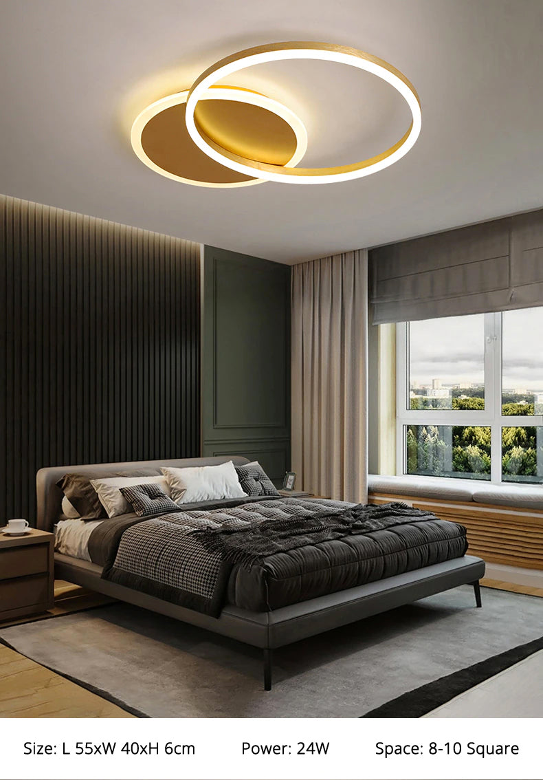 LunaRing LED Ceiling Light with Soft Tranquil Ambient Glow - OpalDwell