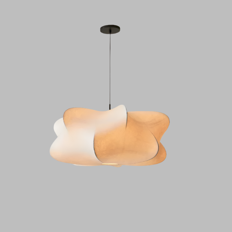 Kinora Silk Linen Pendant Light With Wabi Sabi Minimalist Calm Ambience OpalDwell