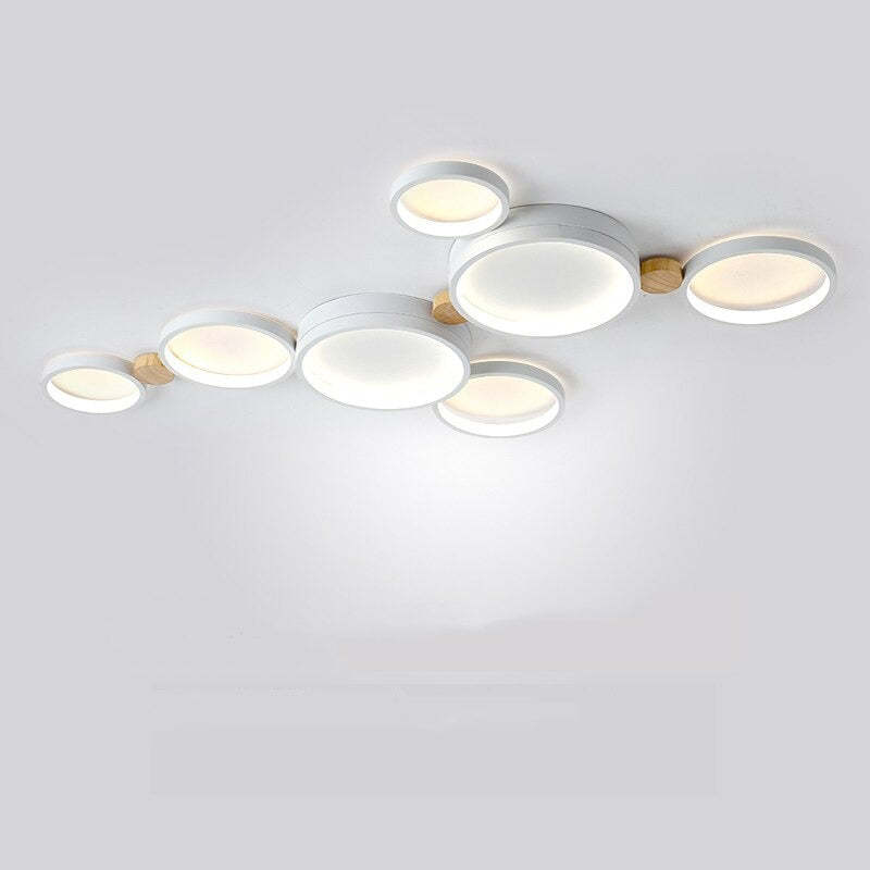 NovaLumen Ceiling Lamp in White and Gray Metal Finish - OpalDwell