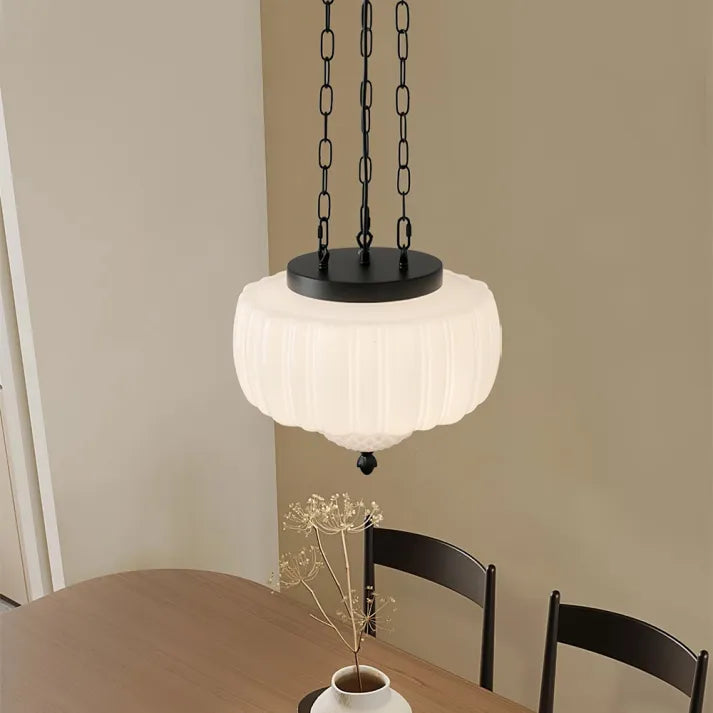 Modern white minimalist pendant light | OpalDwell - OpalDwell