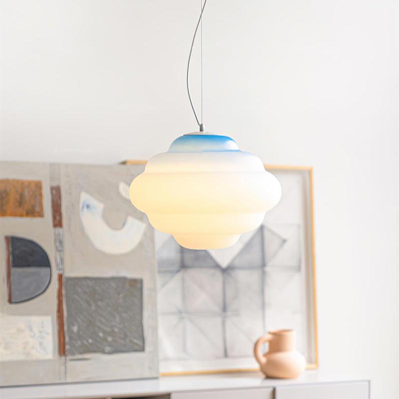AuroraHue Gradient Frosted Glass Pendant Lamp For Ambience - OpalDwell
