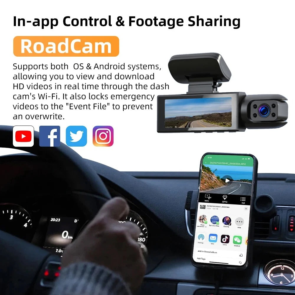NovaSight DuoCam 1080P Dash Cam Front Interior View OpalDwell