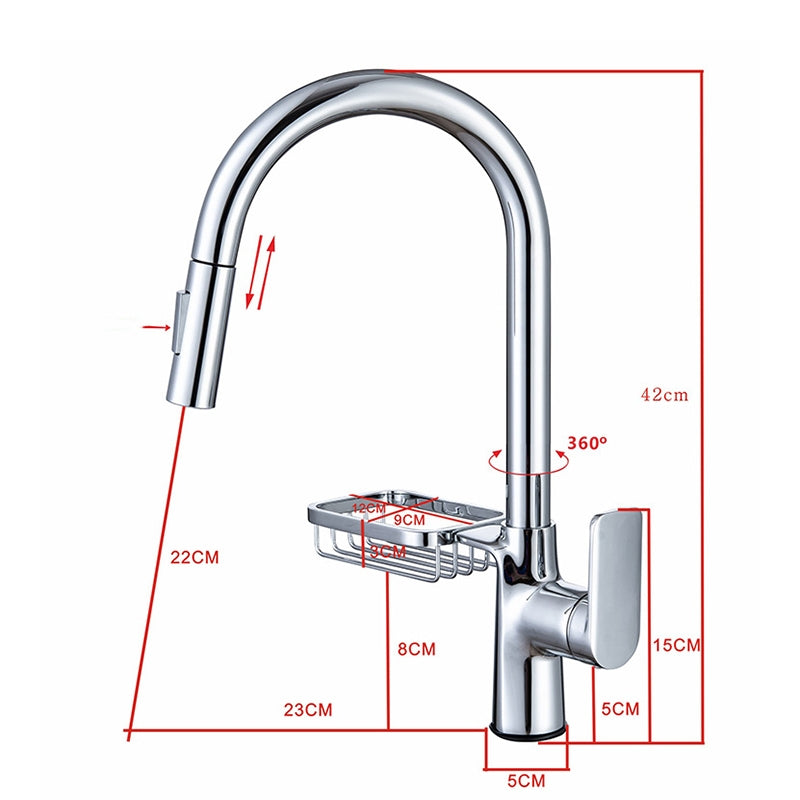 Single-Lever Kitchen Faucet With Pull-Down Sprayer, Hot And Cold | OpalDwell OpalDwell