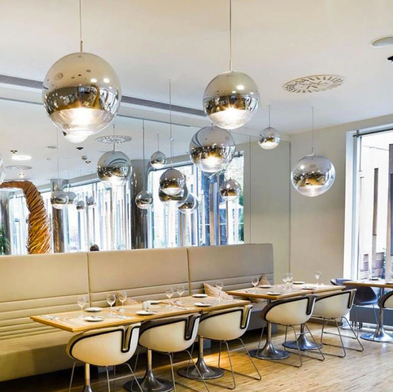 LumaOrb Glass Pendant Light Silver and Clear Spheres OpalDwell