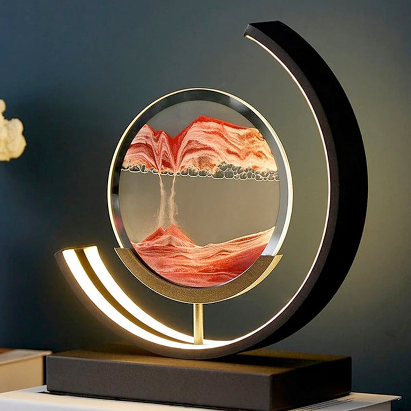 DriftGlass Flowing Sand LED Lamp Soothing Motion Light - OpalDwell