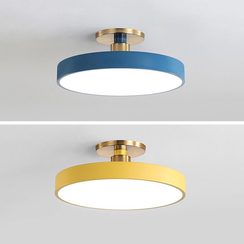 Vesper Flush Mount Ceiling Light Slim Round Fixture - OpalDwell