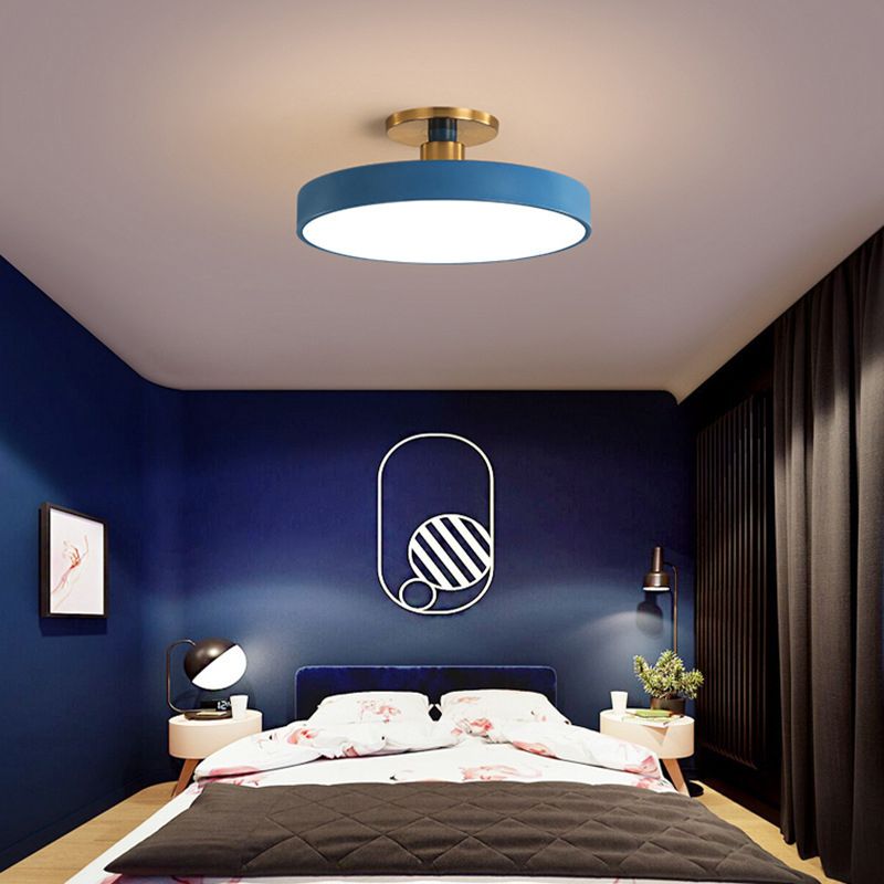 Vesper Flush Mount Ceiling Light Slim Round Fixture - OpalDwell