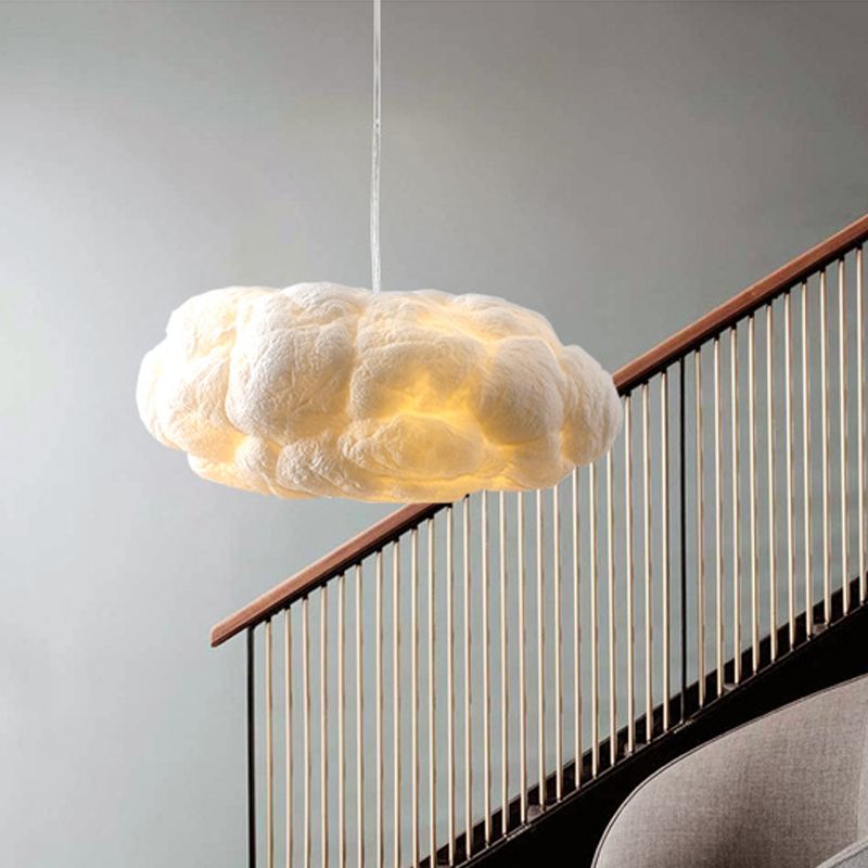 AstraLumen Cloud LED Pendant Light in White PVC Cotton - OpalDwell