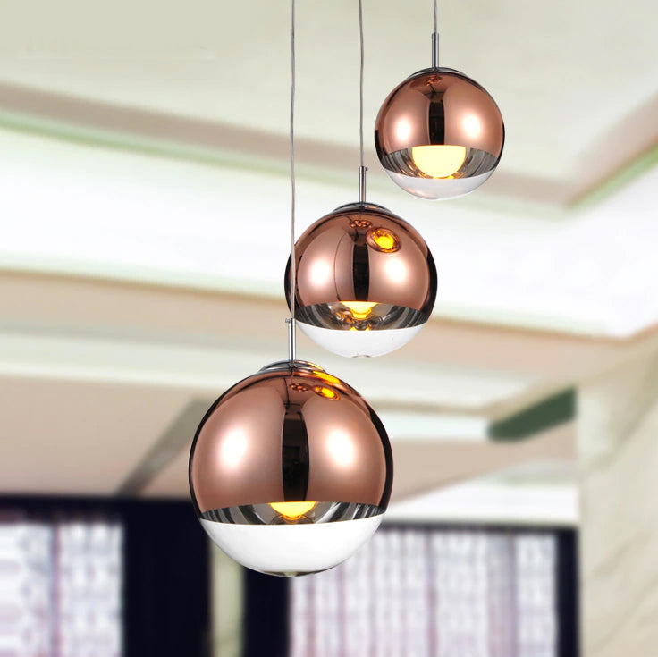 LumaOrb Glass Pendant Light Silver and Clear Spheres OpalDwell
