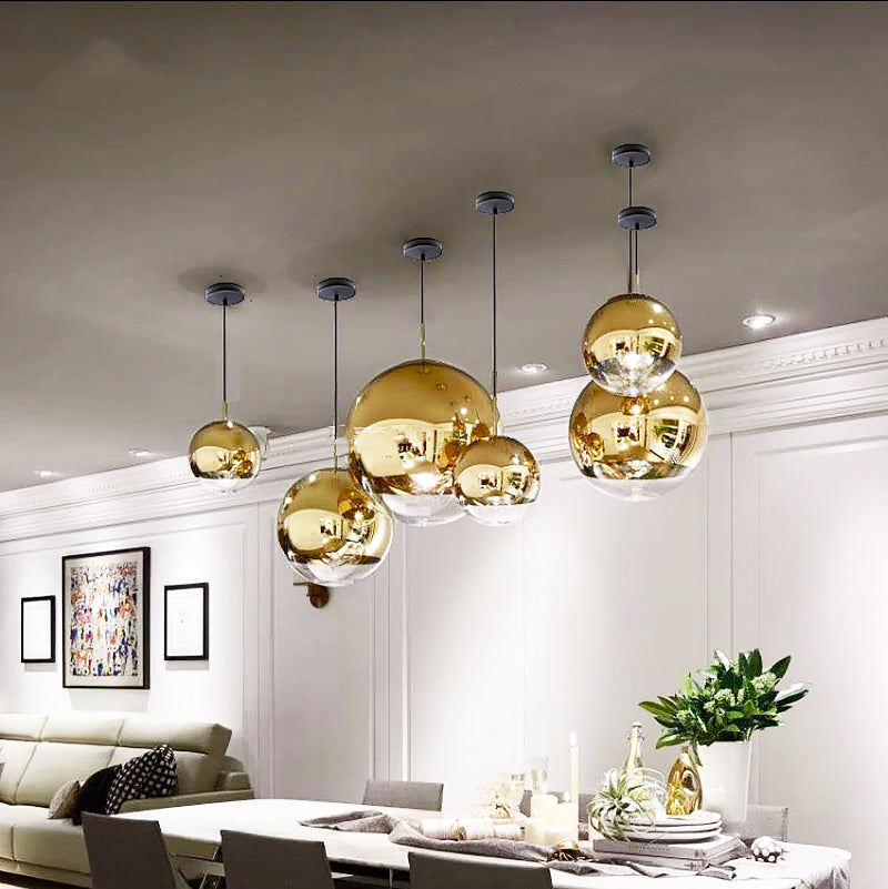 LumaOrb Glass Pendant Light Silver and Clear Spheres OpalDwell