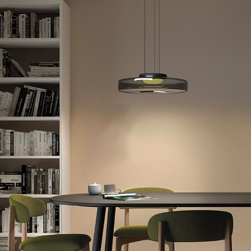 Asteron Glass Pendant Light in Bauhaus Style Ceiling Lamp OpalDwell