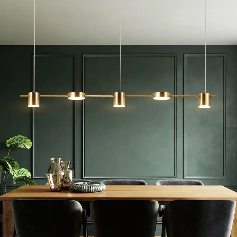 Lyria Drum Pendant Light, Black Gold Finish, 3-5 Lights OpalDwell
