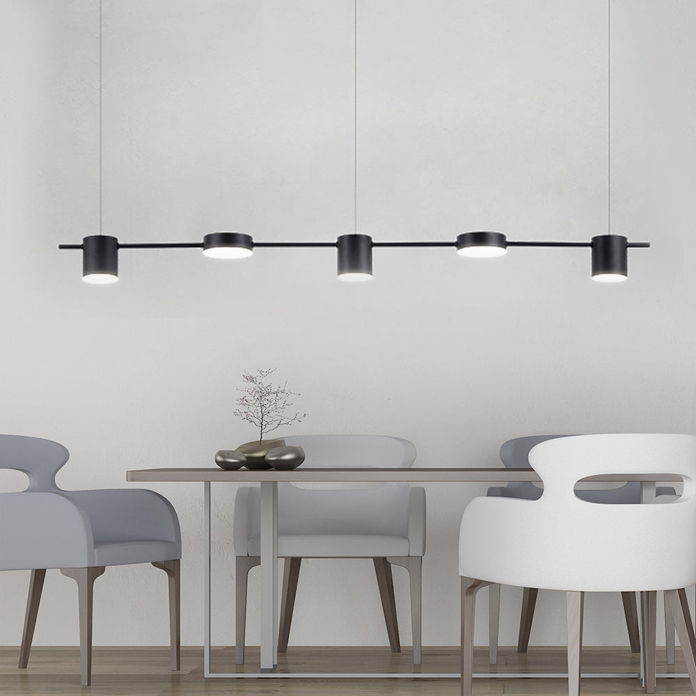 Lyria Drum Pendant Light, Black Gold Finish, 3-5 Lights OpalDwell