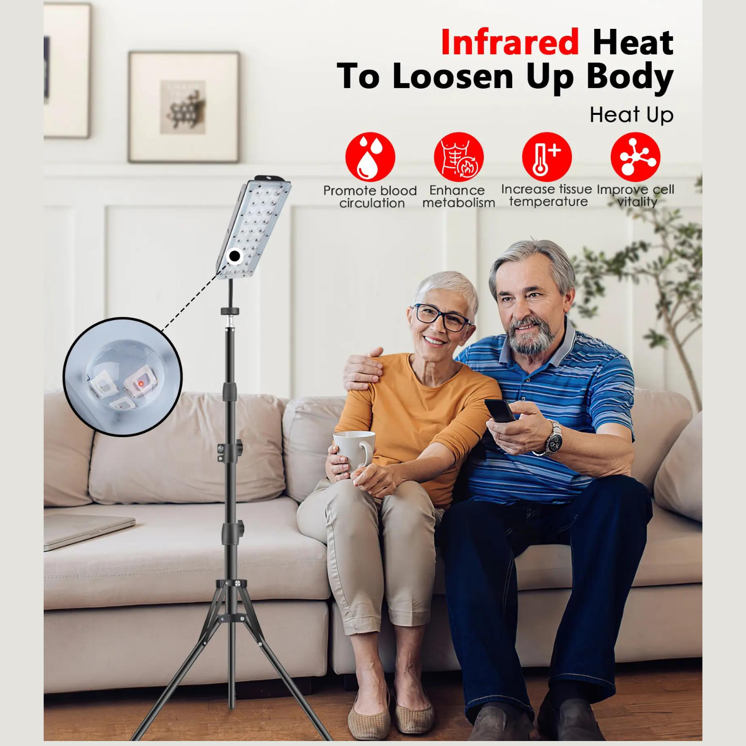 AstraLuma Floor Lamp Red and Infrared LED Therapy Light for Precise Treatments OpalDwell