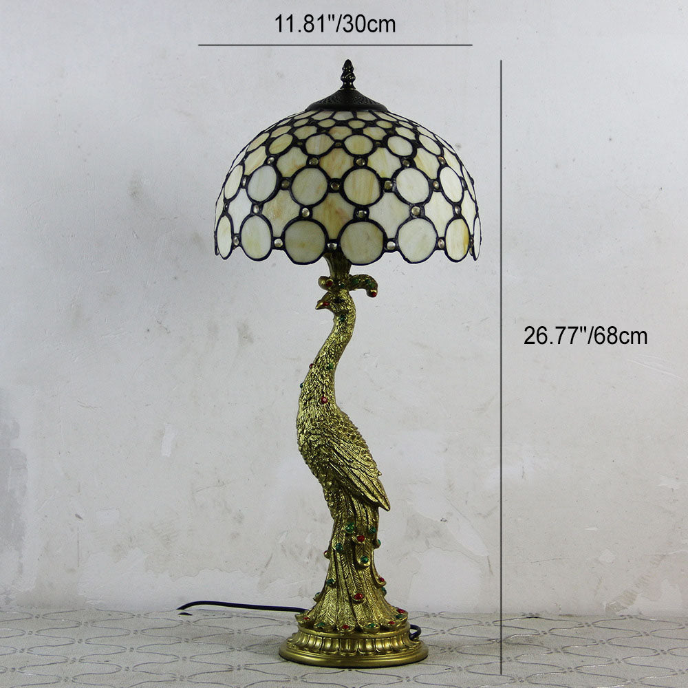 Aurena Tiffany-Style Table Lamp With Colorful Dome Shade - OpalDwell