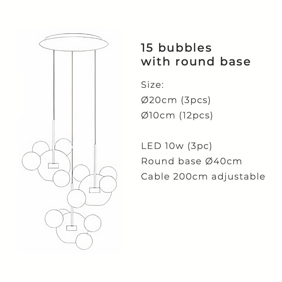 Nordic Snowball Glass Chandelier With Matte Or Clear Orbs - OpalDwell