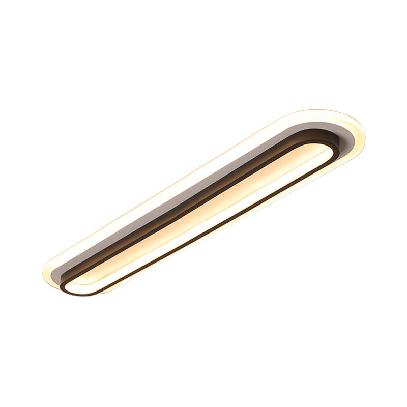 Oval LED Ceiling Light Black or White with Acrylic Diffuser - OpalDwell