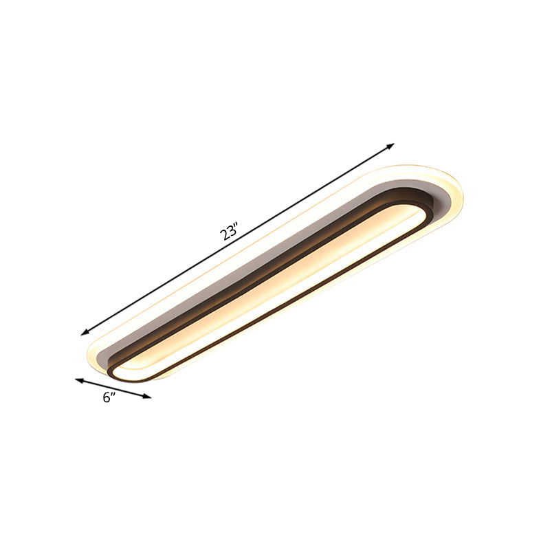 Oval LED Ceiling Light Black or White with Acrylic Diffuser - OpalDwell