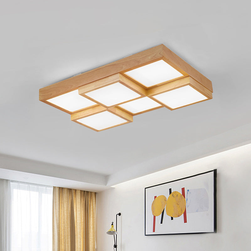 TimberLume Wood Ceiling Lamp - Elegant Multi-Light Fixture - OpalDwell