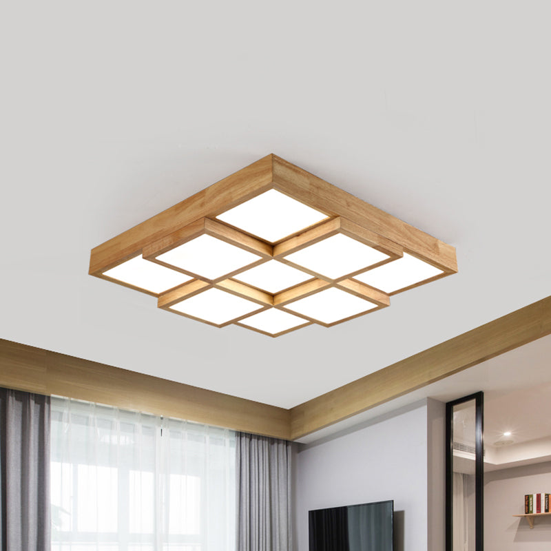 TimberLume Wood Ceiling Lamp - Elegant Multi-Light Fixture - OpalDwell