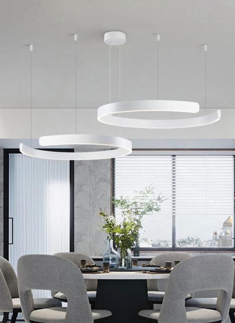 AerisGlow Round LED Chandelier For Modern Living Room OpalDwell