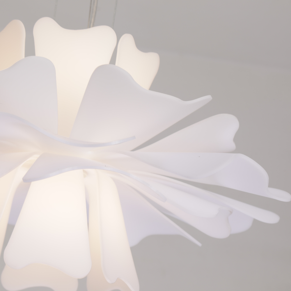 LumaNova White Metal Pendant Lamp for Modern Interiors OpalDwell