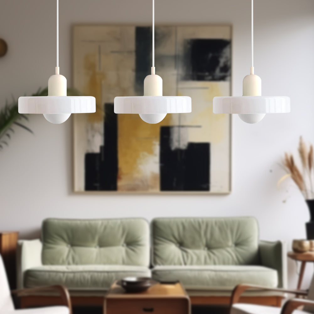 NovaHalo Ceiling Pendant Light With Opal Halo Shade Modern - OpalDwell