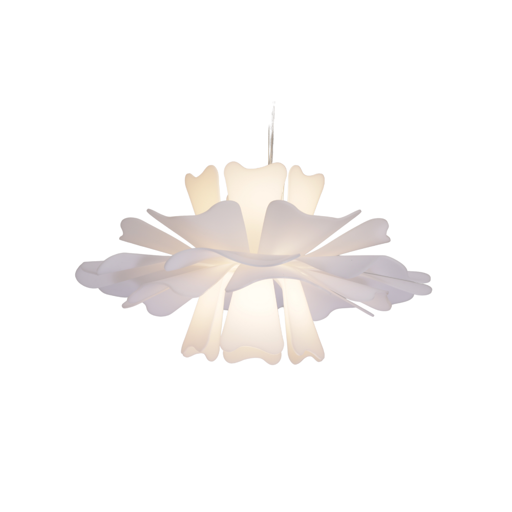LumaNova White Metal Pendant Lamp for Modern Interiors OpalDwell