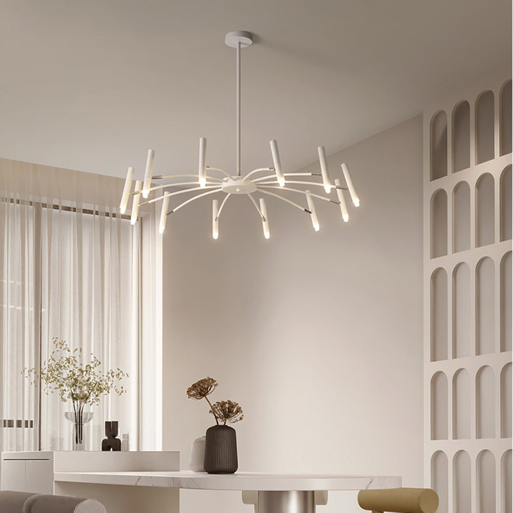 ElaraLuxe Gold and Black LED Chandelier for Modern Living - OpalDwell