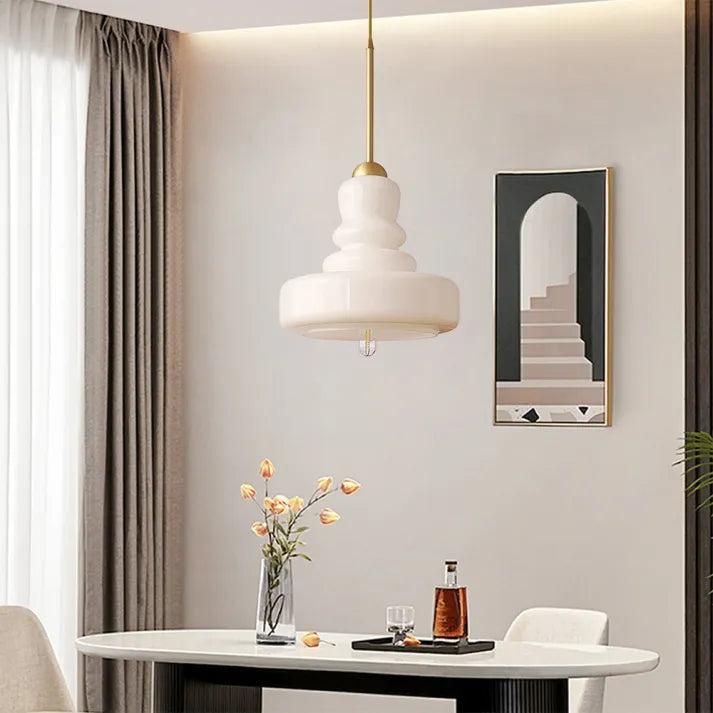 AstraLume Glass and Metal Pendant Lamp Chic Design - OpalDwell