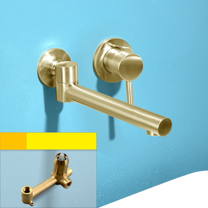 Alvora Round Wall-Mounted Bathroom Sink Faucet, Single Lever | OpalDwell OpalDwell