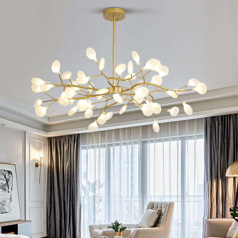 Lyra Branch LED Chandelier for Living and Dining Areas Minimalist Ceiling Light OpalDwell