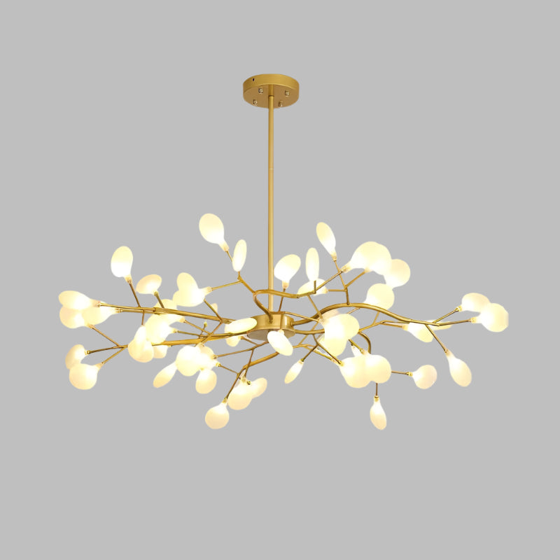 Lyra Branch LED Chandelier for Living and Dining Areas Minimalist Ceiling Light OpalDwell
