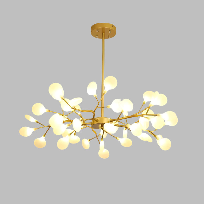 Lyra Branch LED Chandelier for Living and Dining Areas Minimalist Ceiling Light OpalDwell