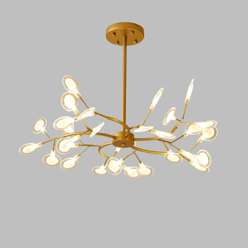 Lyra Branch LED Chandelier for Living and Dining Areas Minimalist Ceiling Light OpalDwell