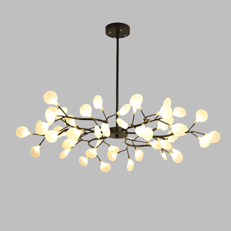 Lyra Branch LED Chandelier for Living and Dining Areas Minimalist Ceiling Light OpalDwell