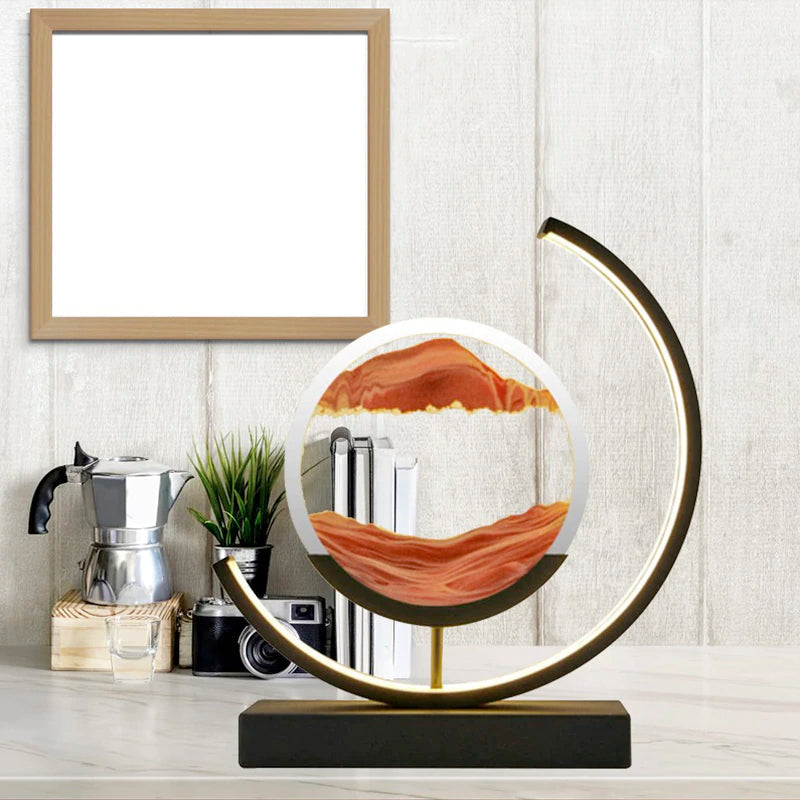 DriftGlass Flowing Sand LED Lamp Soothing Motion Light - OpalDwell