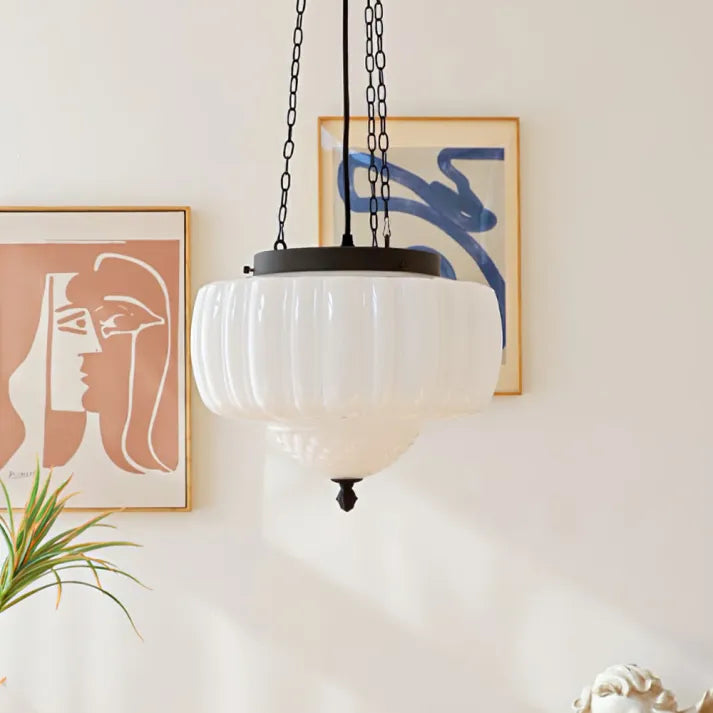 Modern white minimalist pendant light | OpalDwell - OpalDwell