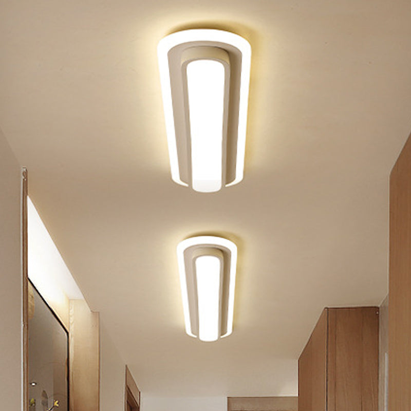 Oval LED Ceiling Light Black or White with Acrylic Diffuser - OpalDwell