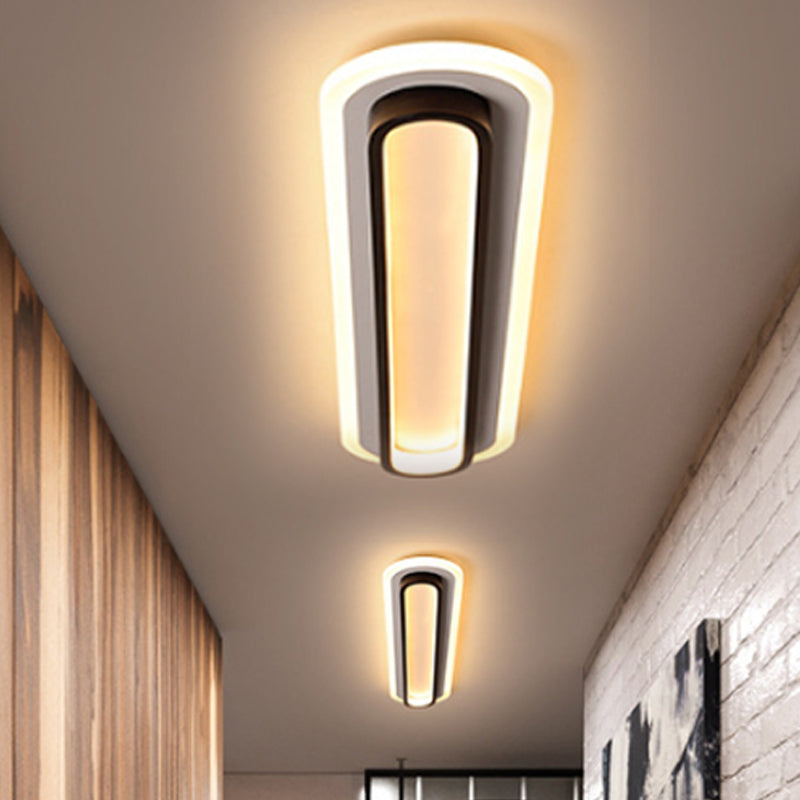 Oval LED Ceiling Light Black or White with Acrylic Diffuser - OpalDwell