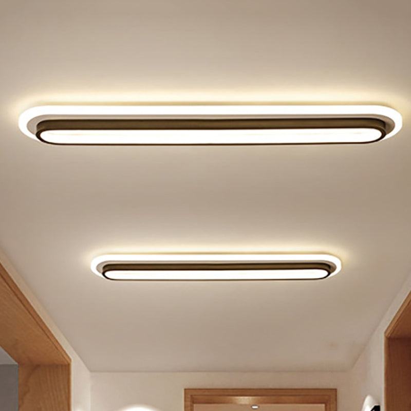 Oval LED Ceiling Light Black or White with Acrylic Diffuser - OpalDwell